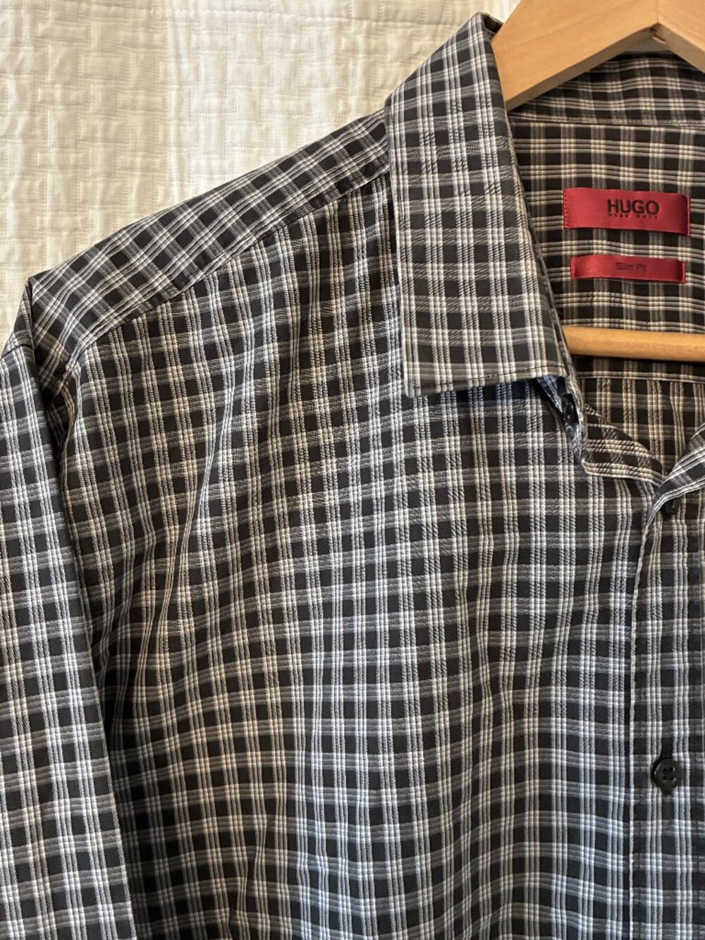 Hugo Boss Men's Plaid Slim Fit Cotton Shirt